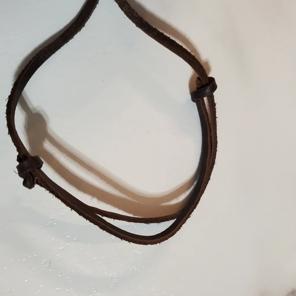 Pirate Skull & Bones Necklace on Brown Cord